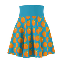 Load image into Gallery viewer, Swingy Turquoise Tangerine Print Skirt | Lollipop Lady