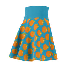 Load image into Gallery viewer, Swingy Turquoise Tangerine Print Skirt | Lollipop Lady