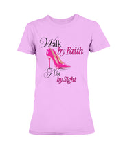Load image into Gallery viewer, "Walk by Faith" Ladies' T-Shirt (Pink Version) | D'Nyce Streetwear