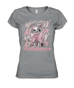 "Coquette Kitty" Ladies' V-Neck | the Kat's Meow