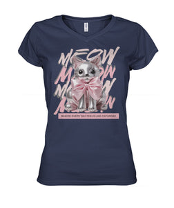 "Coquette Kitty" Ladies' V-Neck | the Kat's Meow