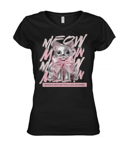 "Coquette Kitty" Ladies' V-Neck | the Kat's Meow