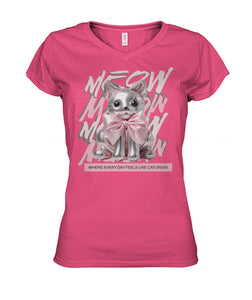 "Coquette Kitty" Ladies' V-Neck | the Kat's Meow