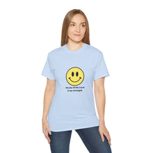 Load image into Gallery viewer, “the joy of the Lord is my strength” Smiley Face T-shirt

