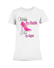 Load image into Gallery viewer, "Walk by Faith" Ladies' T-Shirt (Pink Version) | D'Nyce Streetwear
